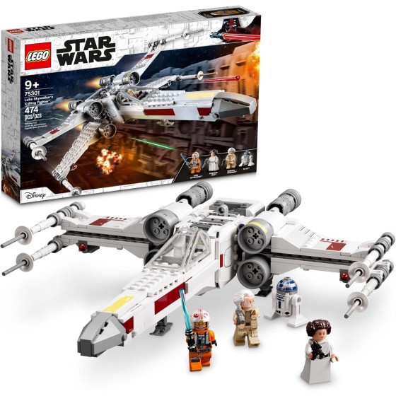 LEGO Star Wars Luke Skywalker's X-Wing Fighter 75301 Building Toy Set - Princess Leia Minifigure, R2-D2 Droid Figure, Jedi Spaceship from The Classic Trilogy Movies