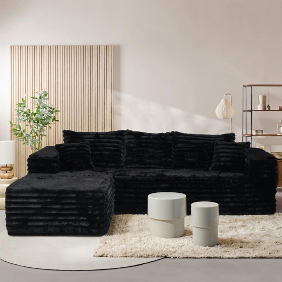 Cloud Sectional Couch with L-Shape Chaise,Modern Modular Sofa with Deep Seat, Upholstered Couches with Left Facing Chaise for Living Room Bedroom, No Assembly Required